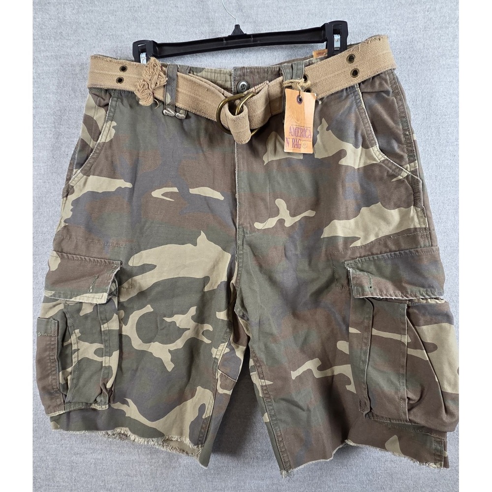AMERICAN RAG Mens 31 Belted Cargo Shorts Side Pockets Military Utility NEW